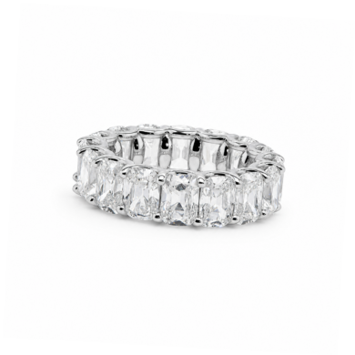 Antique Elongated Cushion-Cut Diamond Eternity Band in Platinum Custom Wedding Bands