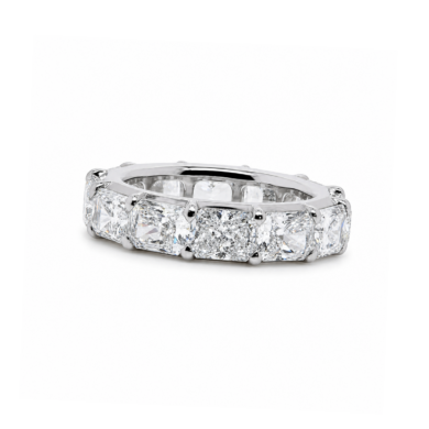 East-West Radiant-Cut Diamond Eternity Band in Platinum Custom Wedding Bands