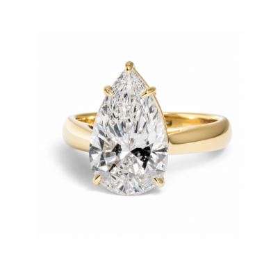 Pear-Cut Diamond Engagement Ring with Polished Tapered Band Custom Engagement Rings