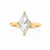 Lozenge Diamond Solitaire Ring in 18k Yellow Gold Custom Engagement Rings 6