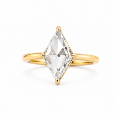 Lozenge Diamond Solitaire Ring in 18k Yellow Gold Custom Engagement Rings 2