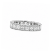 Asscher-Cut Diamond Eternity Band in Platinum with Delicate Bezel Setting and Milgrain Detail Custom Wedding Bands 4