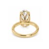Moval-Cut Diamond Solitaire Ring in 18k Yellow Gold with Floral Prongs Custom Engagement Rings 9