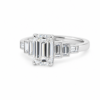 Emerald-Cut Diamond Ring in Platinum with Graduated Baguette Diamonds Custom Engagement Rings 5