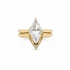 Lozenge Diamond Solitaire Ring in 18k Yellow Gold Custom Engagement Rings 9
