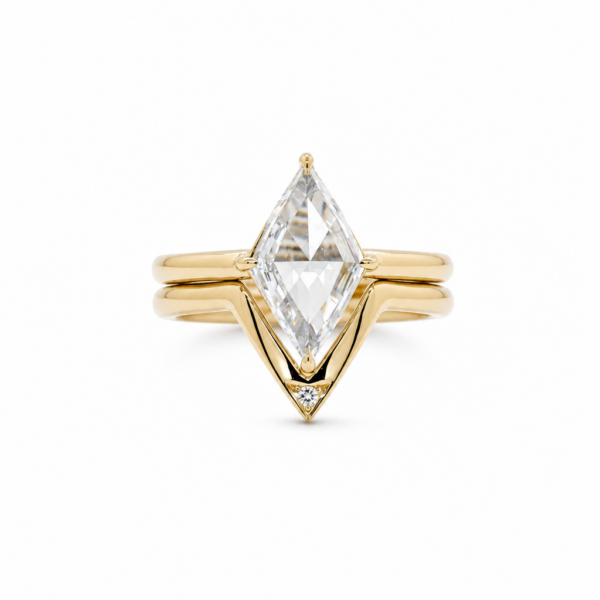 Lozenge Diamond Solitaire Ring in 18k Yellow Gold Custom Engagement Rings 5