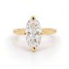 Moval-Cut Diamond Solitaire Ring in 18k Yellow Gold with Compass Prongs Custom Engagement Rings 6