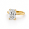 Elongated Cushion-Cut Diamond Solitaire Ring with Diamond-Set Floral Prongs Custom Engagement Rings 6