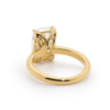 Elongated Cushion-Cut Diamond Solitaire Ring with Diamond-Set Floral Prongs Custom Engagement Rings 8