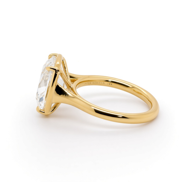 Antique Elongated Cushion-Cut Diamond Solitaire Ring with Cathedral Bezel Setting Custom Engagement Rings 4