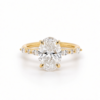 Oval-Cut Diamond Engagement Ring with Marquise and Round Diamond Band Custom Engagement Rings 6