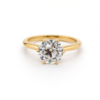 Old European Cut Diamond Solitaire Ring with Six-Prong Floral Setting Custom Engagement Rings 7
