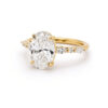 Oval-Cut Diamond Engagement Ring with Marquise and Round Diamond Band Custom Engagement Rings 5