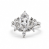 Fitted Scattered Marquise and Round Diamond Wedding Band Custom Wedding Bands 7