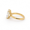 Elongated Cushion-Cut Diamond Solitaire Ring with Diamond-Set Floral Prongs Custom Engagement Rings 9
