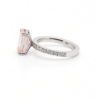 Emerald-Cut Pink Diamond Engagement Ring in Platinum with Pavé Diamond Band Custom Engagement Rings 7