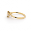 Round Brilliant Diamond Ring with Floral Prongs and Marquise and Round Side Stones Custom Engagement Rings 8