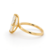 Moval-Cut Diamond Solitaire Ring in 18k Yellow Gold with Compass Prongs Custom Engagement Rings 7