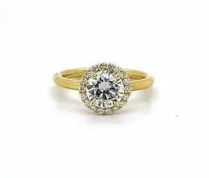 Yellow Gold Prong-Set Halo Ring Custom Engagement Rings 2