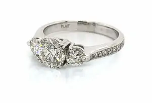 Three Stone Round Diamond Ring Custom Engagement Rings