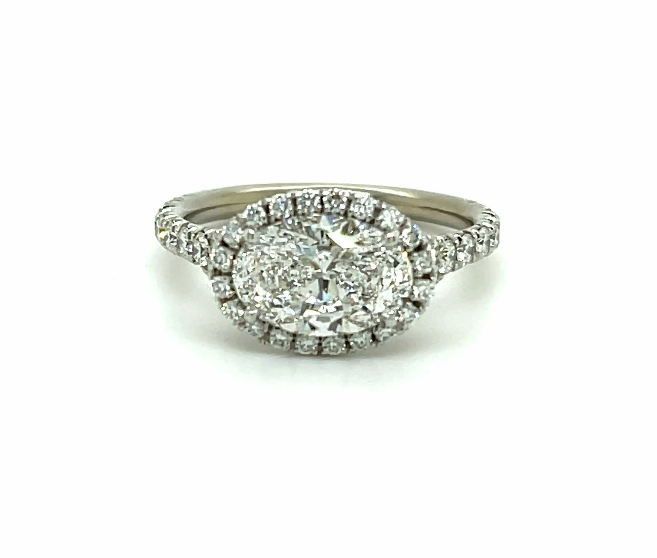 East-West Oval Ring with Halo Custom Engagement Rings 2