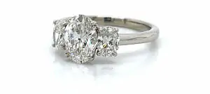 Three Stone Oval Diamond Engagement Ring Custom Engagement Rings