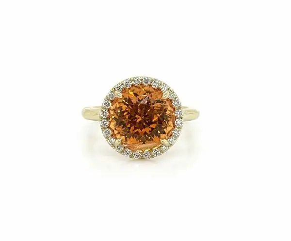 Spessartite Garnet Ring with Diamond Details Fine Colored Gemstone Rings 2