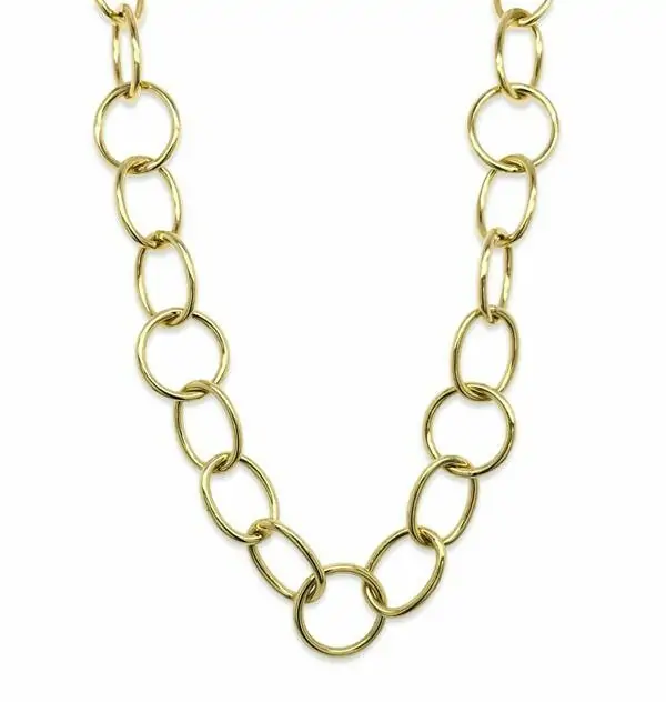Handcrafted Solid Gold Rolo Link Necklaces