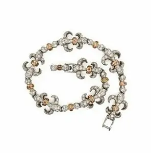 Platinum and 18K Rose Gold Fleur-De-Lis Bracelet Bracelets 2