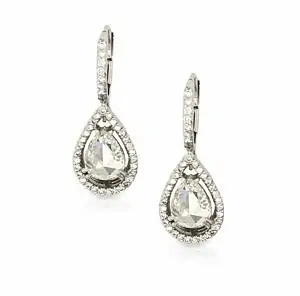 Pear-Shaped Diamond Drop Earrings Earrings