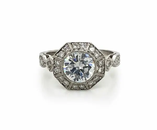 Low-Set Octagonal Diamond Ring Custom Engagement Rings 2
