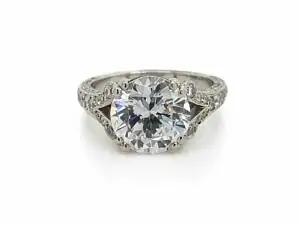 Round Diamond Ring With Split Band Custom Engagement Rings 2