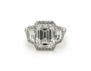 Emerald and Cadillac Diamond Ring Custom Engagement Rings 2