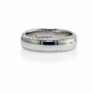 Etched Edge and High Polish Men's Wedding Bands