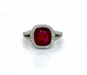 Untreated Ruby and Diamond Ring Fine Colored Gemstone Rings 2