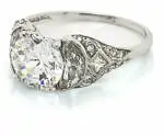 Round and Half Moon Diamond Engagement Ring