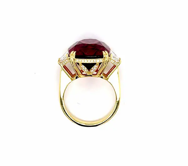 Rare Red Spinel Ring with Half Moon Diamonds Fine Colored Gemstone Rings 5