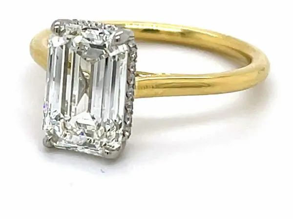 Two-Tone Emerald-Cut Engagement Ring Custom Engagement Rings