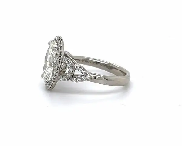 Oval Engagement Ring with Diamond Lace Setting Custom Engagement Rings 3