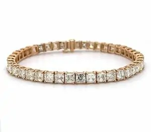 Asscher-Cut Tennis Bracelet In Rose Gold Bracelets