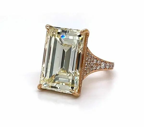 Statement Emerald-Cut Engagement Ring With A Tapered Pave Band Custom Engagement Rings