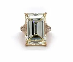 Statement Emerald-Cut Engagement Ring With A Tapered Pave Band Custom Engagement Rings 2