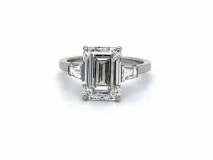 Emerald-Cut Diamond Engagement Ring With Tapered Baguettes Custom Engagement Rings 2