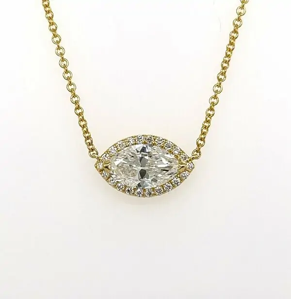 East-West Marquise Diamond Necklace in Yellow Gold Necklaces