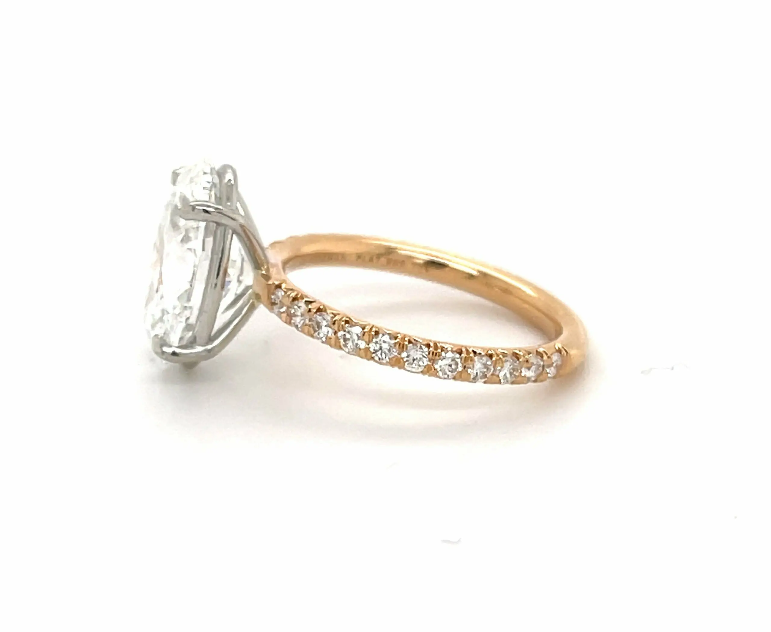 Two-Tone Oval Diamond Ring Custom Engagement Rings 2