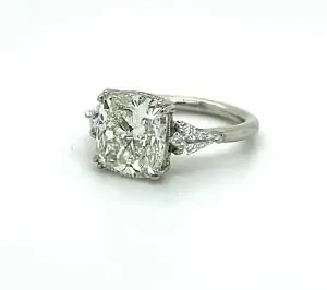 Three-Stone Engagement Ring with Cushion-Cut and Kite Diamonds Custom Engagement Rings