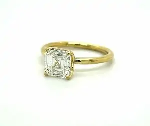 Asscher-Cut Diamond Ring in a Yellow Gold Setting Custom Engagement Rings