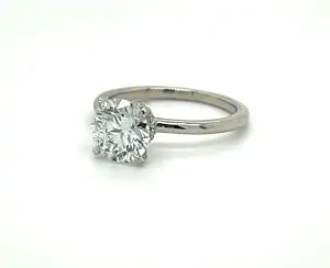 Round Diamond Engagement Ring with a Diamond Collar Custom Engagement Rings
