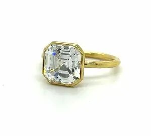 Bezel-Set Asscher-Cut Ring in Yellow Gold Custom Engagement Rings