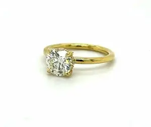 Round Engagement Ring With Hidden Halo Custom Engagement Rings